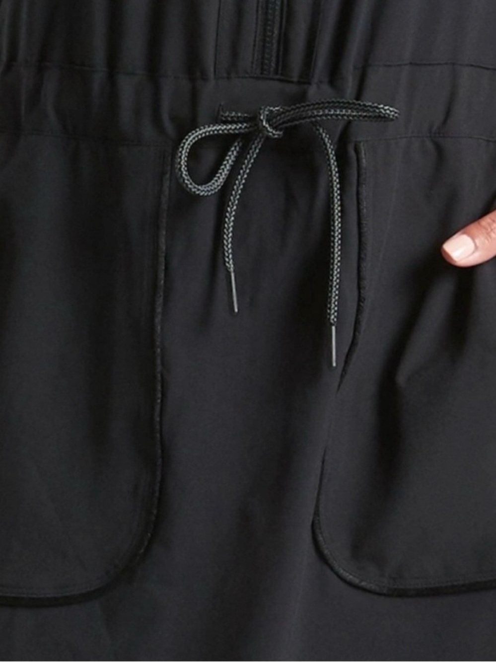 ATHLETA Expedition Black Skort Dress Zip Front and Drawstring Waist NWT 8 - Picture 12 of 14